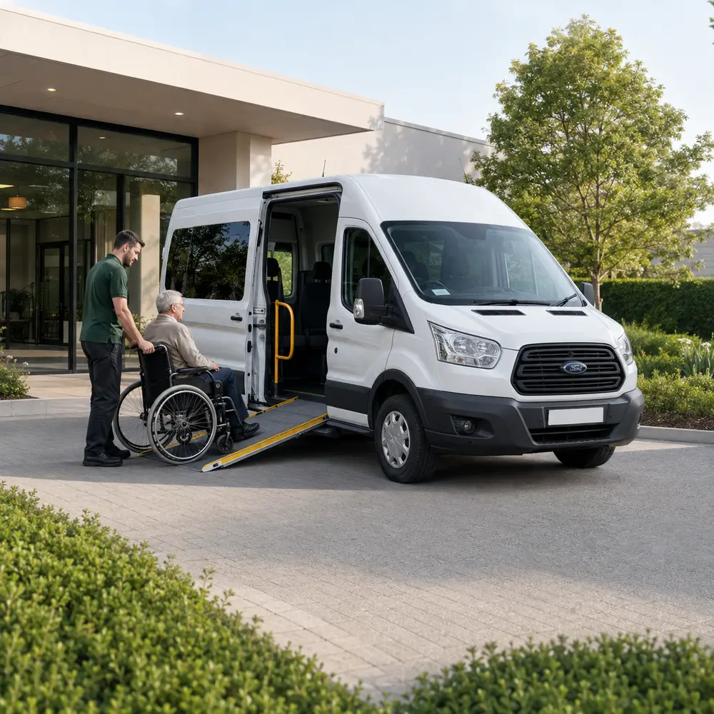 Barrierefreie Krankenfahrt für Fahrgäste im Rollstuhl